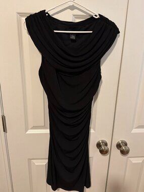 Spense Black Ruched Dress Size 4